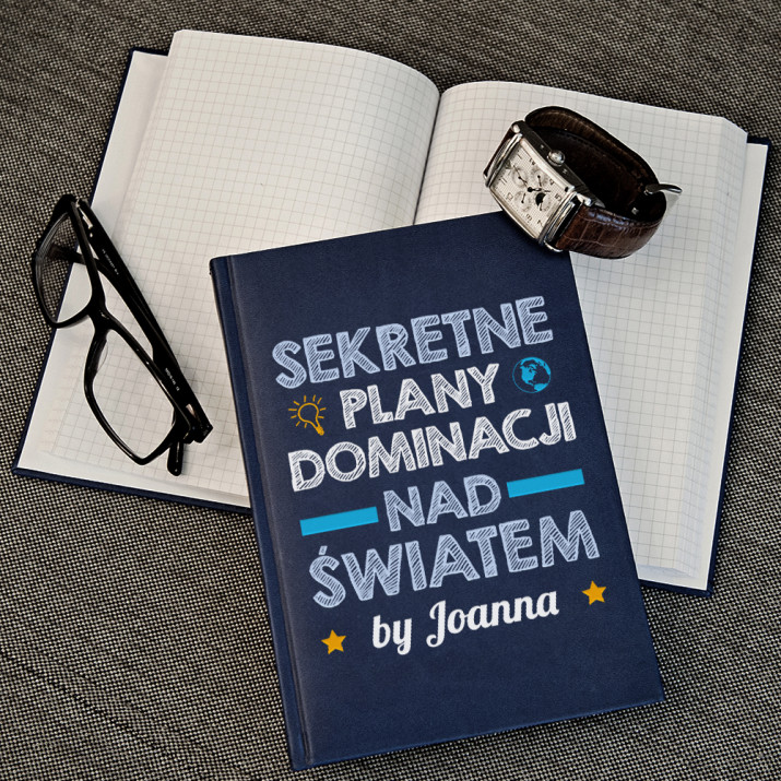 Sekretne plany dominacji - notatnik A5 z nadrukiem